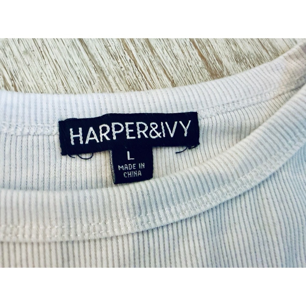 Harper & Ivy Manhattan NYC Athletic Division Ribbed Baby Tee Girls Large - Picture 2 of 8